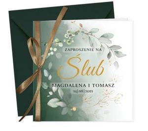 Zaproszenia ślubne GREEN AND GOLD