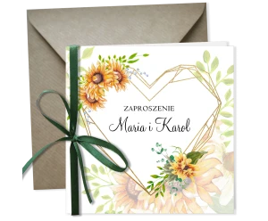 Zaproszenia ślubne SŁONECZNIKI