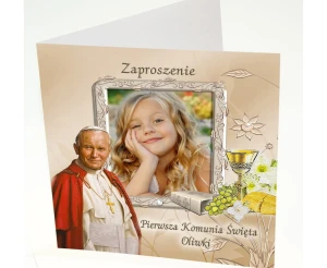 Zaproszenia na komunię Foto square - 75 wzory