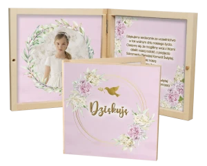 Komunia - podziękowania w drewnianym pudełeczku 