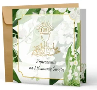 Zaproszenia na komunię BOHO elegante II - 12 wzorów