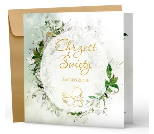 Zaproszenia na chrzest BOHO elegante - 12 wzorów 