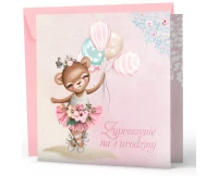 Zaproszenia na roczek Balerina - 6 wzorów 