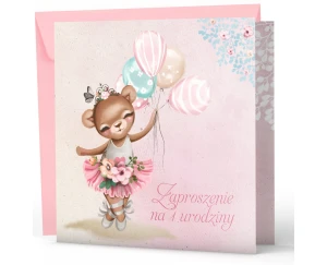 Zaproszenia na roczek Balerina - 6 wzorów 