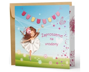 Zaproszenia na urodziny Balerina - 6 wzorów