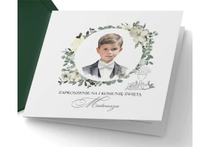 Zaproszenia na komunię BOY akwarela- 8 wzory