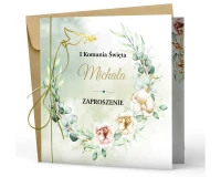 Zaproszenia na komunię Boho green