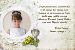 Komunia podziękowania magnes 10x15 Foto