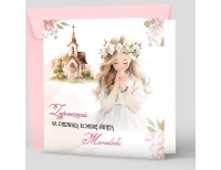 Zaproszenia na komunię GIRL akwarela II- 8 wzory 